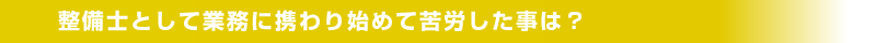 整備士として業務に携わり始めて苦労した事は？